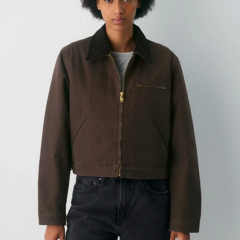 TNA Barkley Workwear Jacket in Rich Mocha Brown - Picture 2 of 8
